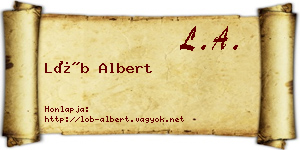 Löb Albert névjegykártya